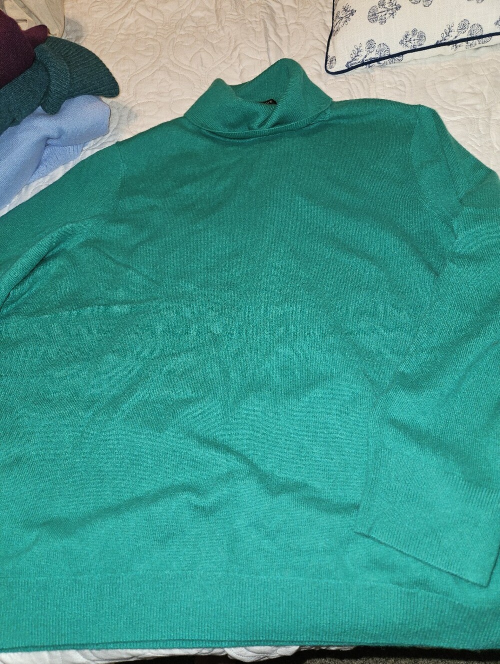Womens Talbots Turtleneck CASHMERE sweater 3x Turquoise